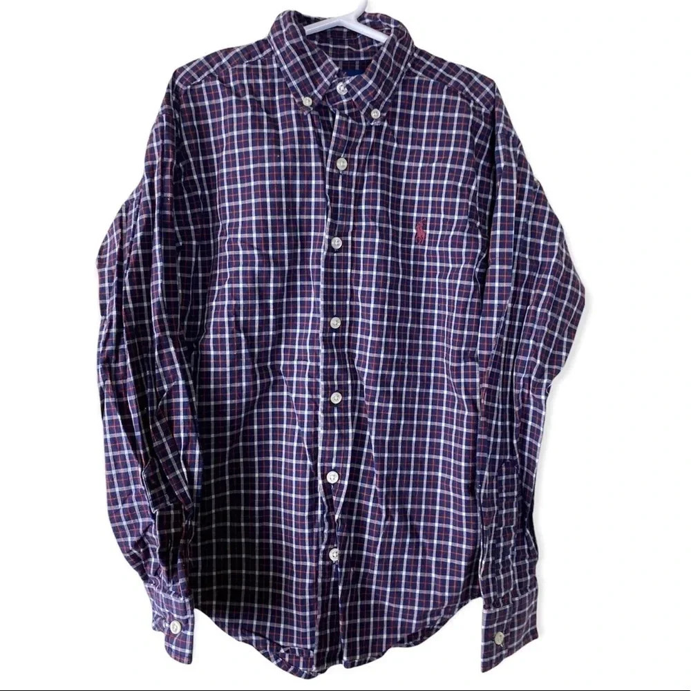 RALPH LAUREN EUC BOYS PLAID SHIRT TOP POLO SIZE S